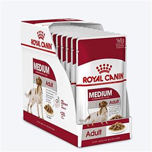 Royal Canin Medium Breed Adult Wet Dog Food Box - 10 X 140 g