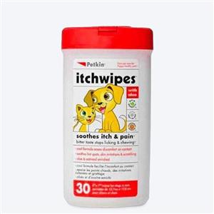 Petkin Itch Wipes for Dogs and Cats - 30 wipes