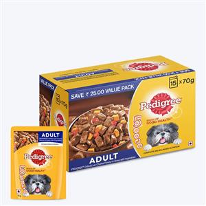 Pedigree Grilled Liver Chunks with Vegetables Gravy 70 g pack