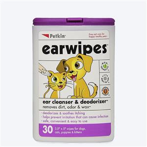 Petkin Ear wipes for Dogs and Cats - 30 wipes