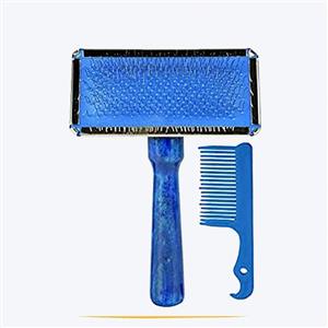 Trixie Dog/Cat Soft Slicker Brush with Brush Cleaner