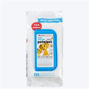 Petkin Pet Wipes For Dogs and Cats - Mega Value Pack - 125 Pieces